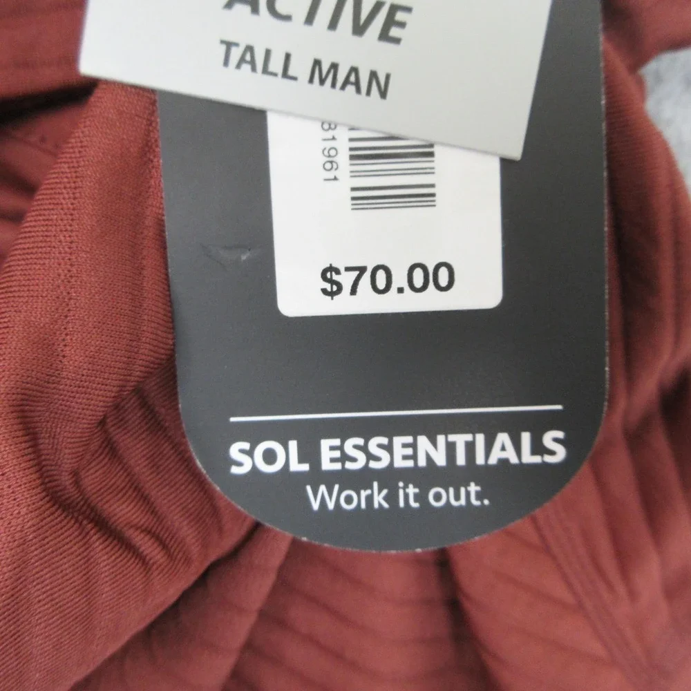 Solaris 1/4 Zip Active Pullover Men 2XLT Rust Stretch Casual Performance Golf